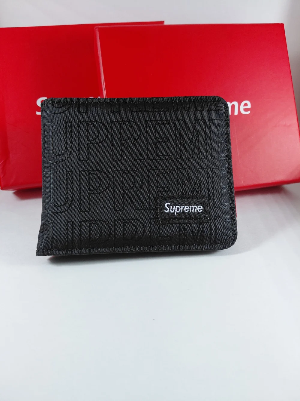Supreme Black Embossed Wallet - Men's Accessory